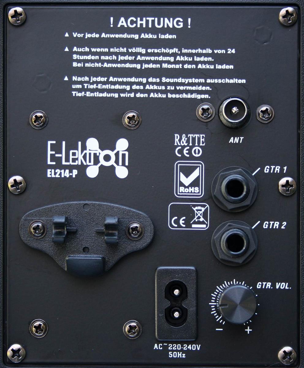 EL808214 E-Lektron EL214-P tragbare Bluetooth Partybox mit Lichtshow