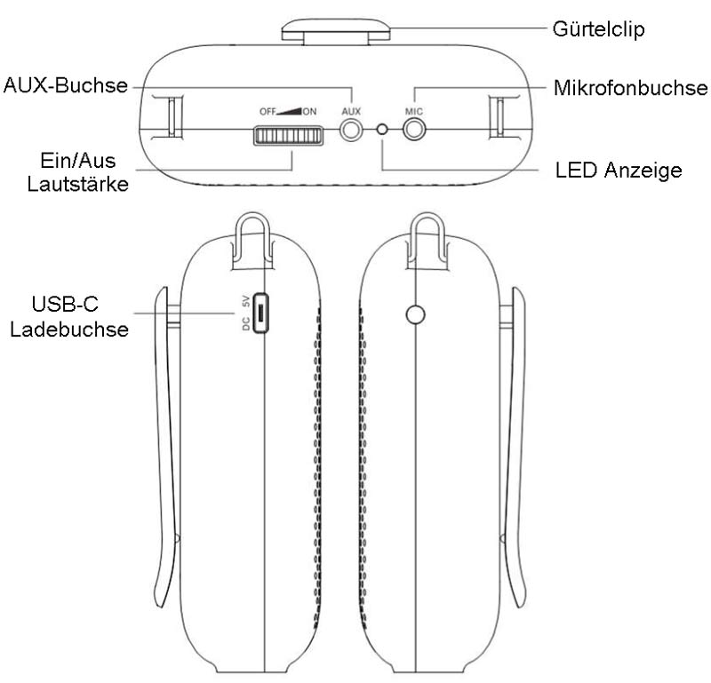 EL952031 E-Lektron ELS-358 tragbarer Sprachverstärker mit Akku