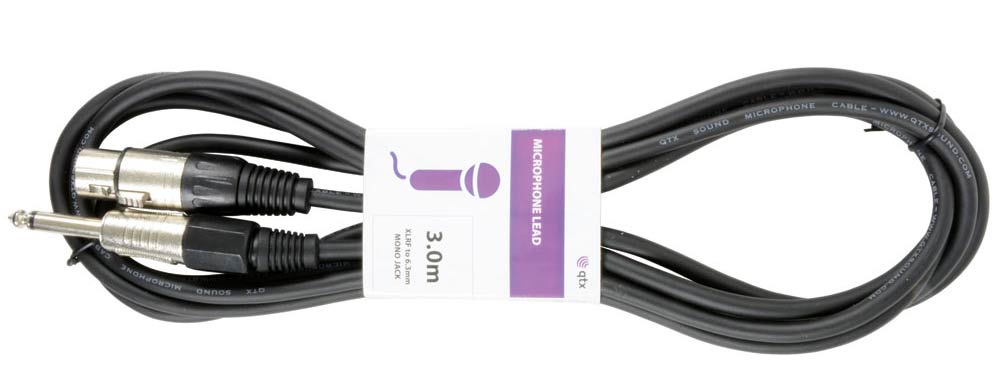 EL190086 Mikrofonkabel unbalanciert XLR (F) > 6.3mm mono Klinke 3m