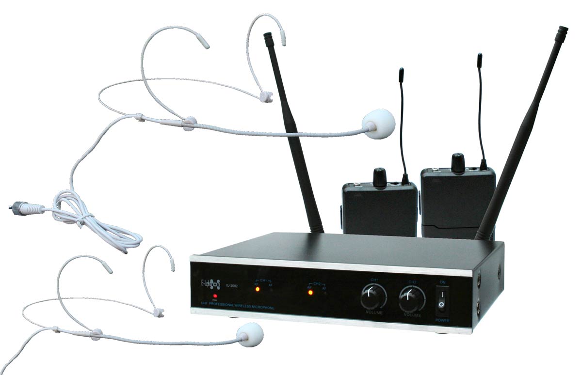 EL173763 E-Lektron IU-2082H UHF Funkmikrofon System mit 2 Headsets