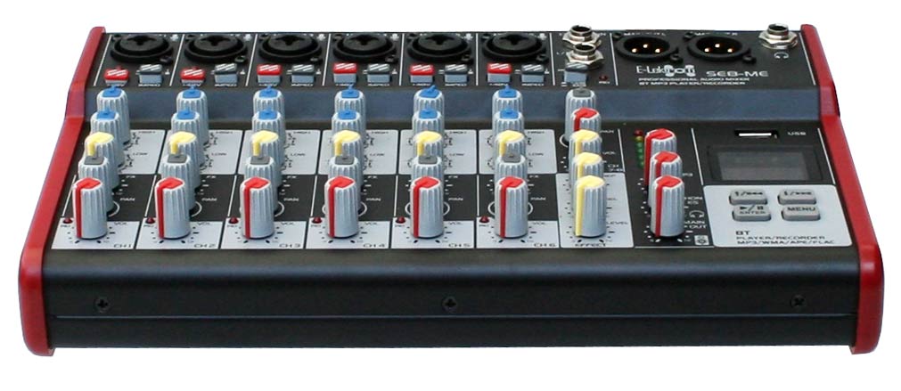 EL172586 E-Lektron SE-8 Live Mischpult 6-Kanal + stereo AUX / USB / BT