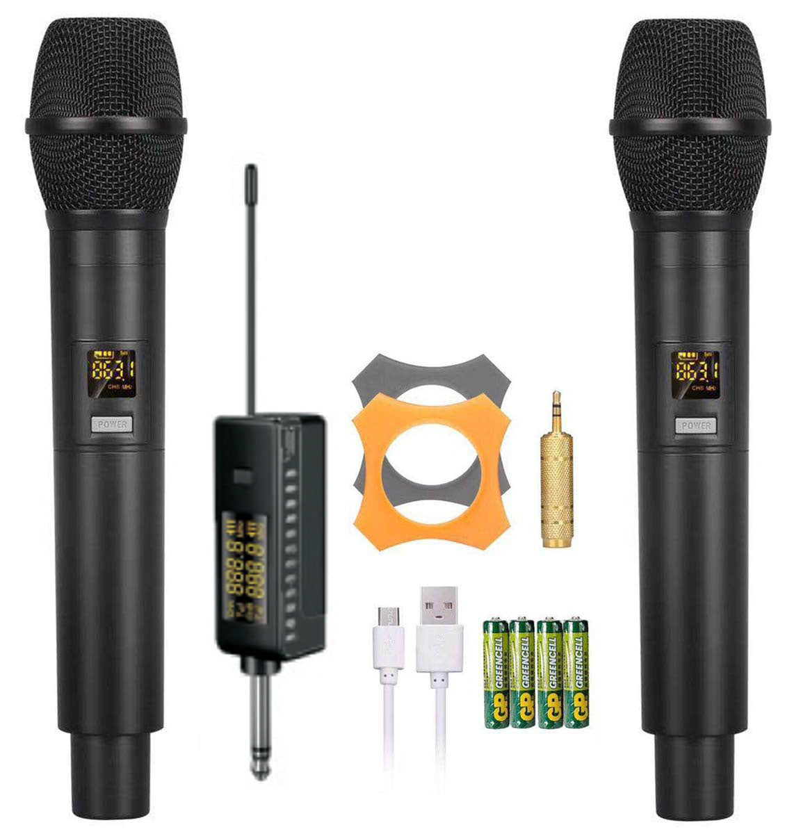 EL173750 E-Lektron U-2 universal 2x Funkmikrofon Satz UHF mit Ansteck-Empfänger