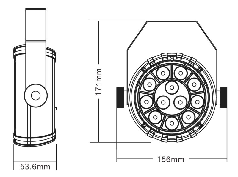 EL453539 E-Lektron PAR-12 USB RGBW Led Strahler Set 4 St.