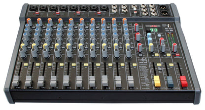 EL172641 E-Lektron C848-DSP Live Mischpult 8-Kanal + Stereo AUX/BT USB-Interface