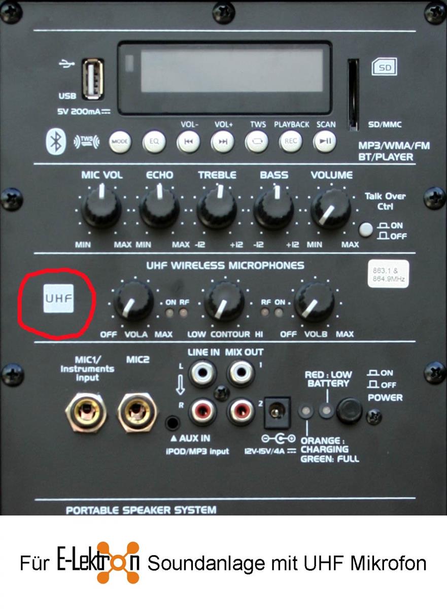 EL899074 UHF Headset Mikrofon EL-M863.1 für E-Lektron Soundanlage