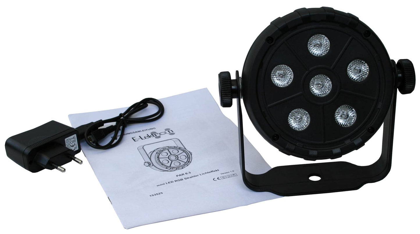 EL453525 E-Lektron PAR-6.3 mini RGB LED Strahler Lichteffekt Satz 4 Stück