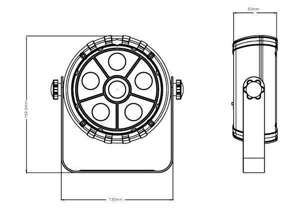 EL453525 E-Lektron PAR-6.3 mini RGB LED Strahler Lichteffekt Satz 4 Stück
