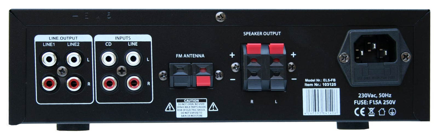 EL103401 E-Lektron EL5-FB HiFi Verstärker inkl. Lautsprecher